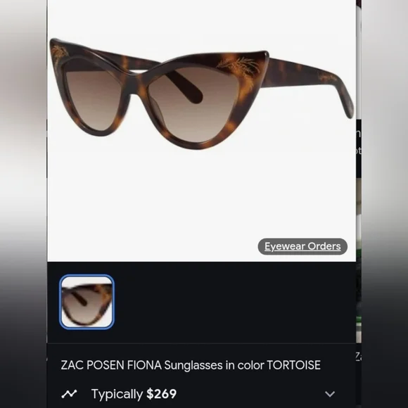 Zac Posen Tortoise Shell Sunglasses + Case HTF Authentic Shop Zac Posen Vintage Accessories on Mercari | New & Used  main image 4